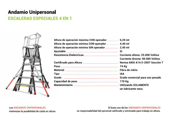 Andamio unipersonal Robusta 620 - Imagen 4