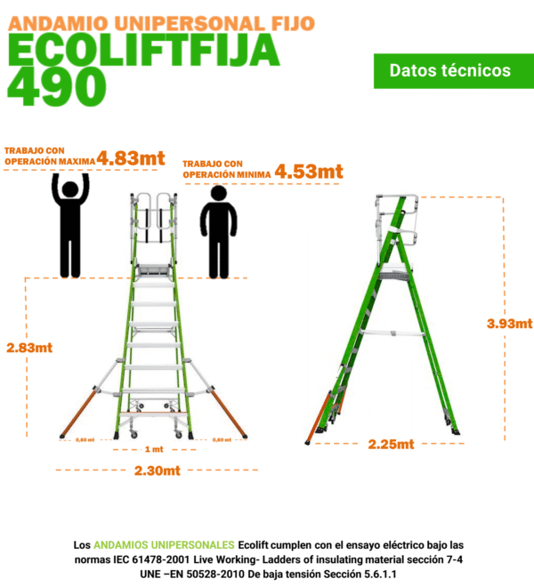 ANDAMIO ECOLIFT 490 FIJO UNIPERSONAL - Imagen 2