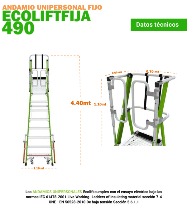 ANDAMIO ECOLIFT 490 FIJO UNIPERSONAL - Imagen 3